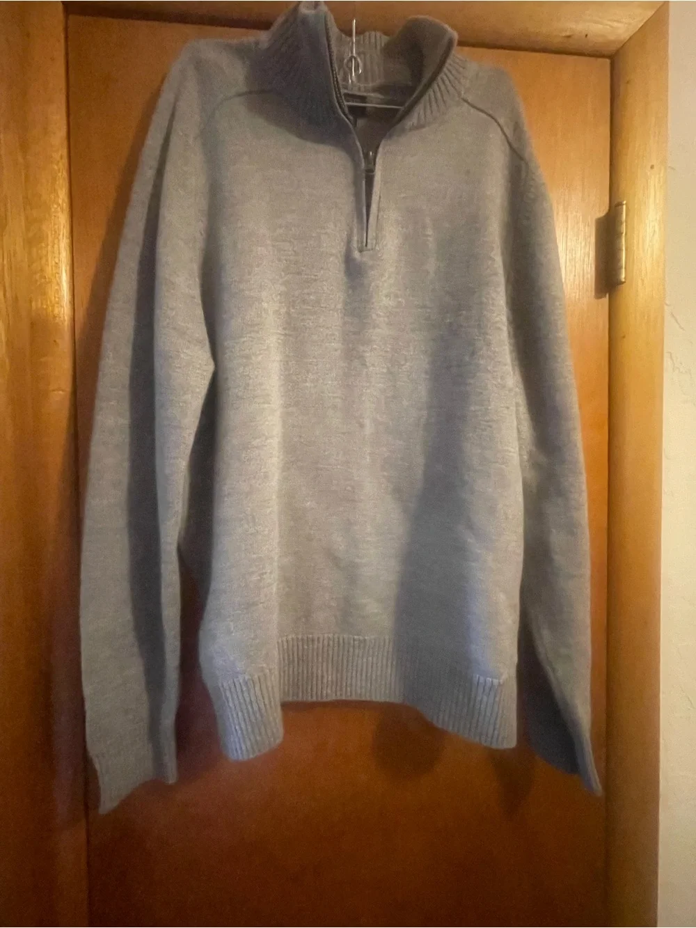 J.Crew  Lambs Wool Quarter Zip Sweater, Gray Mens Sz XXL